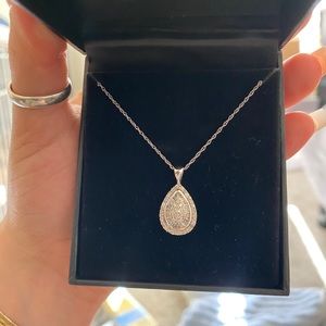 REAL - diamond tear drop necklace.